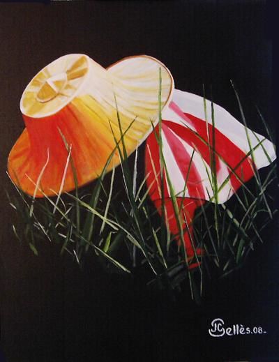 Peinture intitulée "La cueillette du ri…" par Jean-Claude Selles Brotons, Œuvre d'art originale