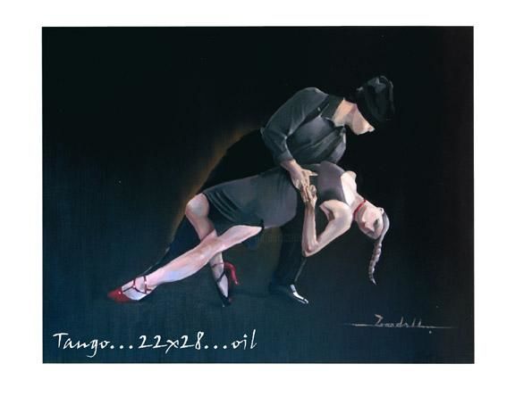 Painting titled "tango dip" by Lee Goodall, Original Artwork