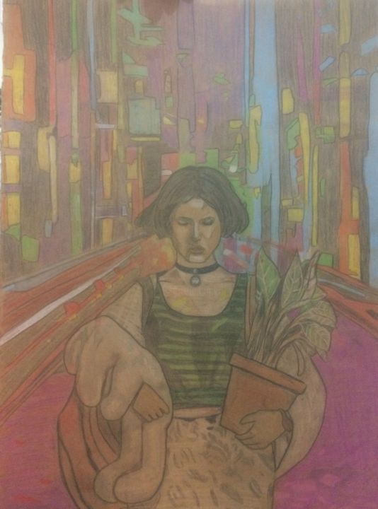 Dessin intitulée "Mathilda" par Selma Yolcu, Œuvre d'art originale, Crayon