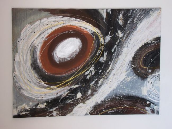 Malerei mit dem Titel "galaxias lejanas" von Selva Guiffrey, Original-Kunstwerk, Öl