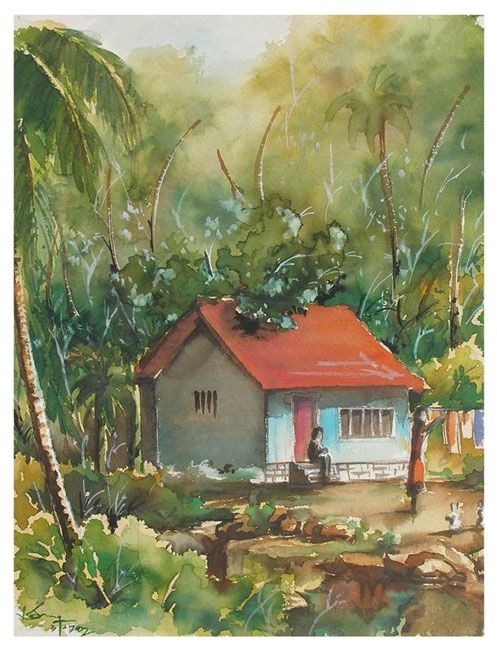 Peinture intitulée "Morning in south in…" par Selva, Œuvre d'art originale