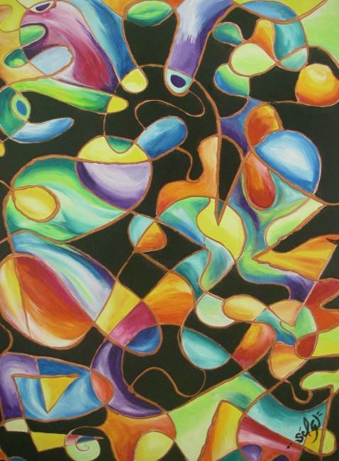 Peinture intitulée "kaleidoscope" par Sely, Œuvre d'art originale