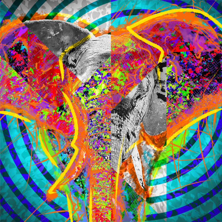 绘画 标题为“ELEPHANT” 由Semaj Joyce, 原创艺术品, 丙烯