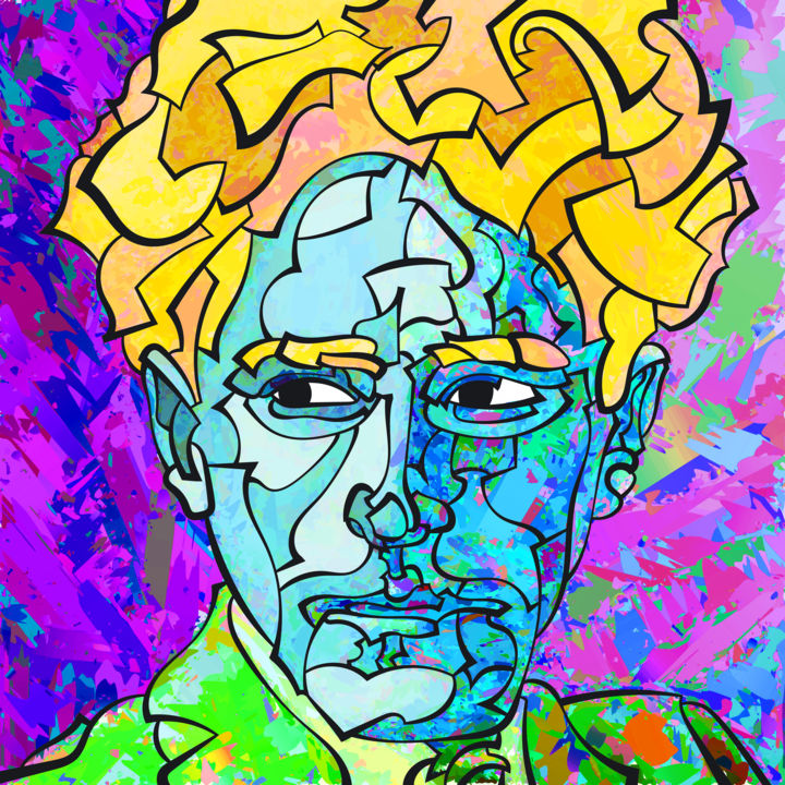 Painting titled "Jean COCTEAU - ECRI…" by Semaj Joyce, Original Artwork, Acrylic