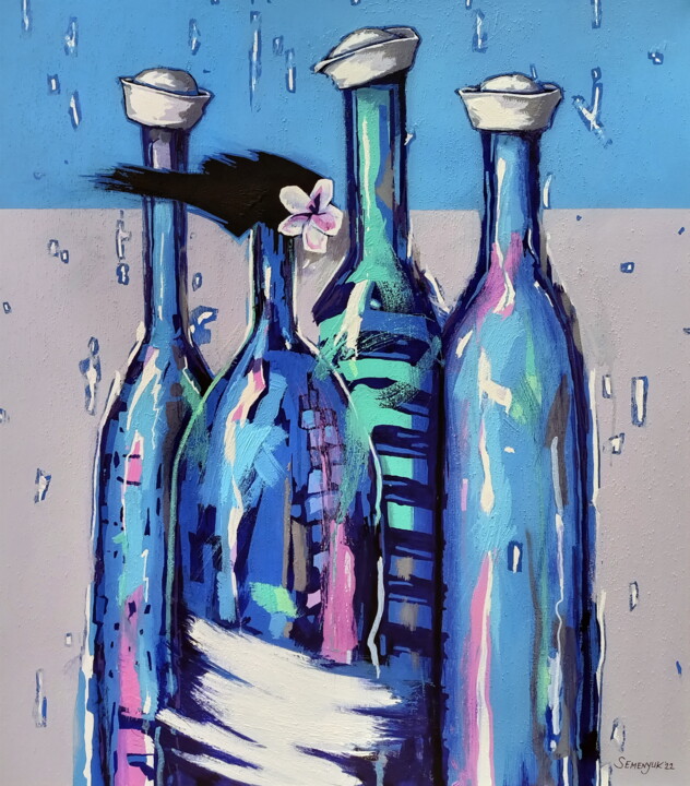 Картина под названием "Blue Hawaii" - Evgen Semenyuk, Подлинное произведение искусства, Акрил