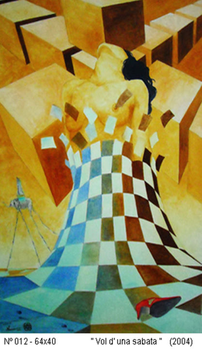 Malerei mit dem Titel "Vol d' una sabata" von Serge Didier Semour, Original-Kunstwerk, Acryl