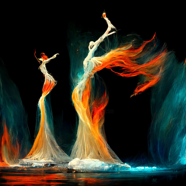 "fire and ice 2" başlıklı Dijital Sanat Sena Eser tarafından, Orijinal sanat, Dijital Resim