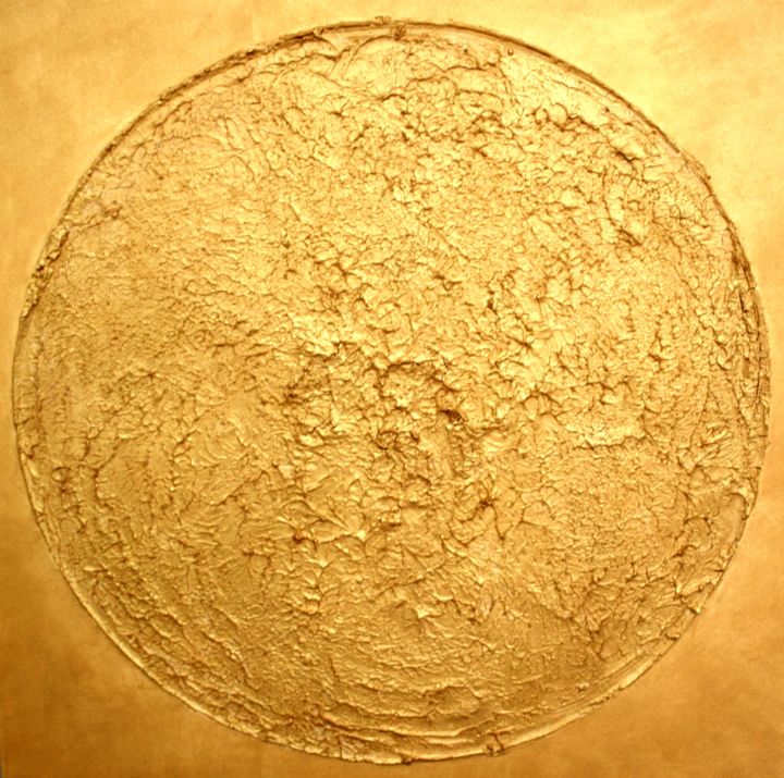 Painting titled "Golden Circle" by Alex Senchenko, Original Artwork, Acrylic