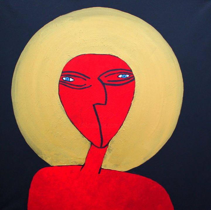 Painting titled "Holy Red" by Alex Senchenko, Original Artwork, Acrylic