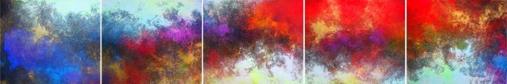 Pintura titulada "Horizon of the Impo…" por Alex Senchenko, Obra de arte original, Acuarela Montado en Bastidor de camilla d…