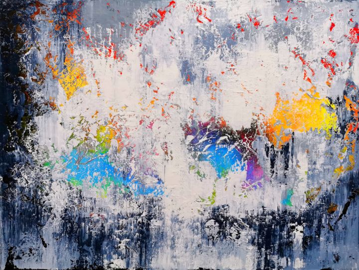 Картина под названием "Abstract 1162" - Alex Senchenko, Подлинное произведение искусства, Акрил Установлен на Деревянная рам…