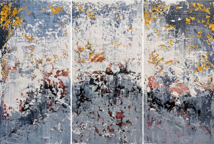 제목이 "Abstract 1182"인 미술작품 Alex Senchenko로, 원작, 아크릴 나무 들것 프레임에 장착됨