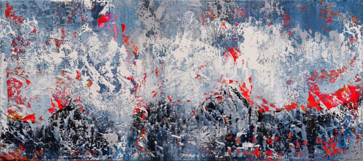 Картина под названием "Abstract 1185" - Alex Senchenko, Подлинное произведение искусства, Акрил Установлен на Деревянная рам…