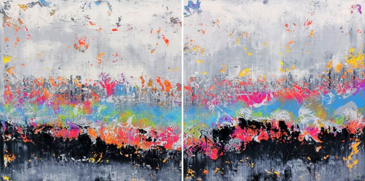 Pittura intitolato "Abstract 2166" da Alex Senchenko, Opera d'arte originale, Acrilico Montato su Barella di tela