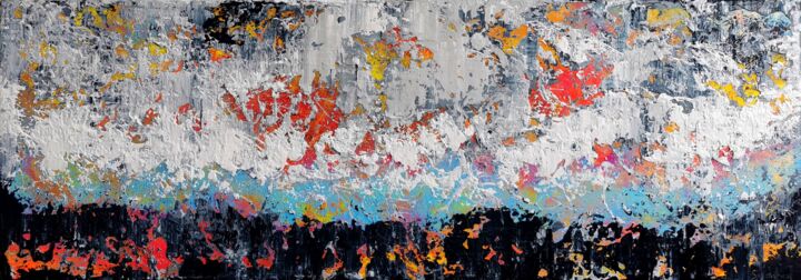 Картина под названием "Abstract 2260" - Alex Senchenko, Подлинное произведение искусства, Акрил Установлен на Деревянная рам…