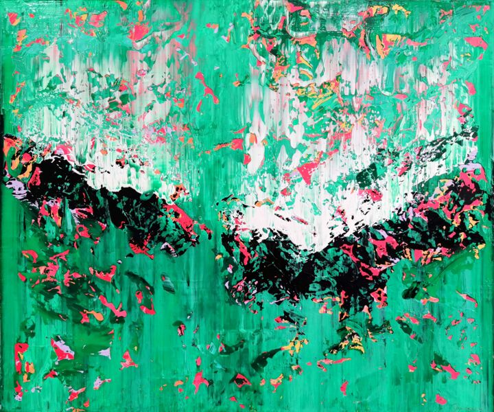 Картина под названием "Abstract 2262" - Alex Senchenko, Подлинное произведение искусства, Акрил Установлен на Деревянная рам…