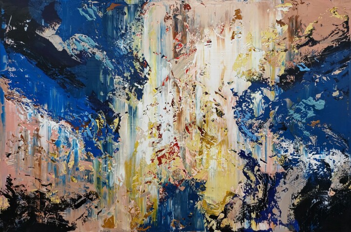 Картина под названием "Abstract 2290" - Alex Senchenko, Подлинное произведение искусства, Акрил Установлен на Деревянная рам…