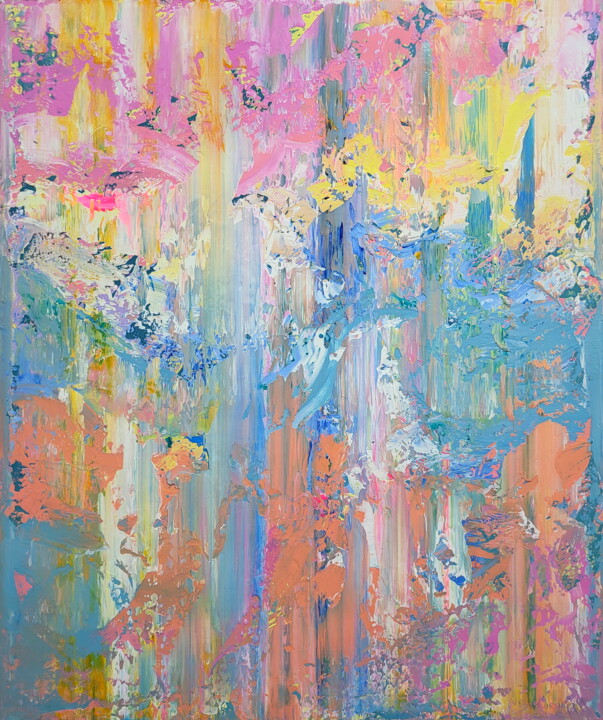Картина под названием "Abstract 23100" - Alex Senchenko, Подлинное произведение искусства, Акрил Установлен на Деревянная ра…