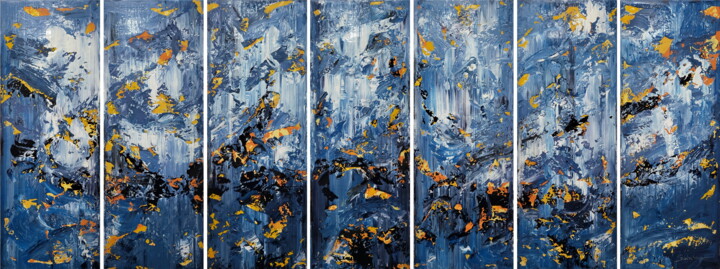Картина под названием "Abstract 23103" - Alex Senchenko, Подлинное произведение искусства, Акрил Установлен на Деревянная ра…