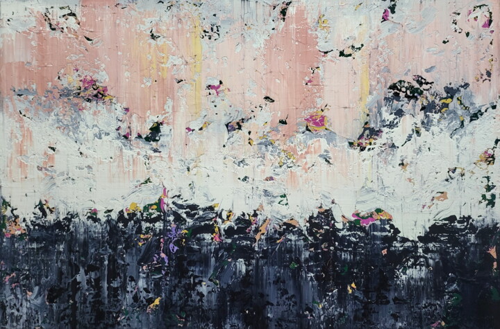 Картина под названием "Abstract 2416" - Alex Senchenko, Подлинное произведение искусства, Акрил Установлен на Деревянная рам…