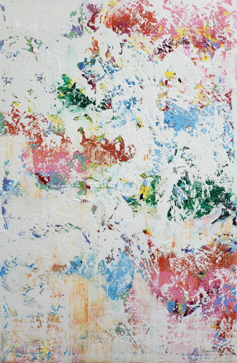 Картина под названием "Abstract 2420" - Alex Senchenko, Подлинное произведение искусства, Акрил Установлен на Деревянная рам…