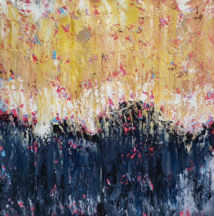 Картина под названием "Abstract R 2418" - Alex Senchenko, Подлинное произведение искусства, Акрил Установлен на Деревянная р…
