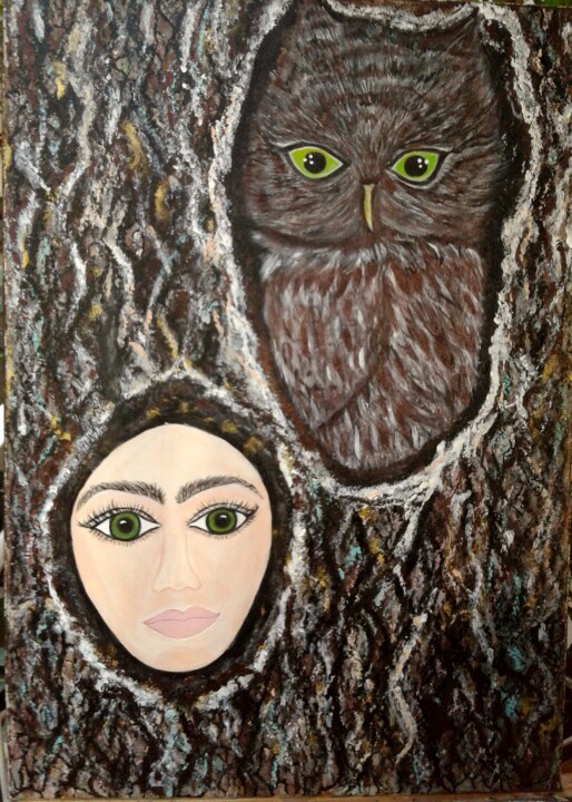 "Owl wall art, Bird…" başlıklı Tablo Senem Öcal tarafından, Orijinal sanat, Akrilik
