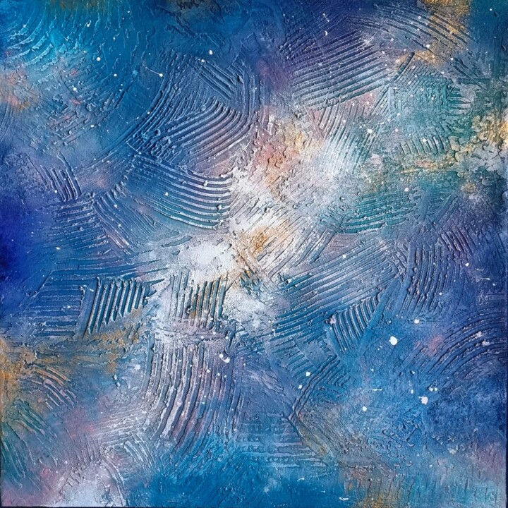 Painting titled "Space" by Nadezhda Opekunova (Lillas Art), Original Artwork, Acrylic