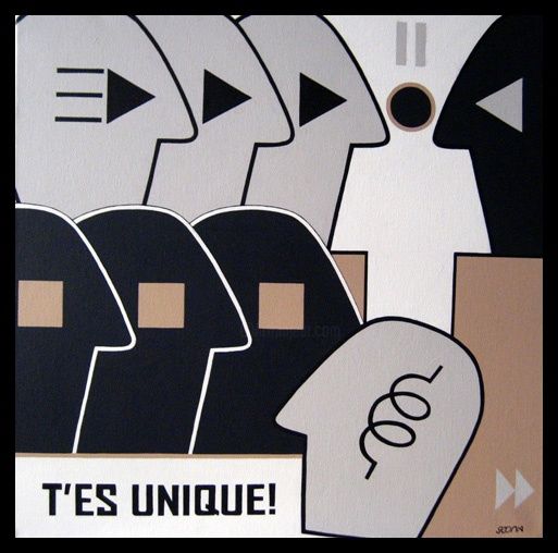 绘画 标题为“T'ES UNIQUE!” 由Seona, 原创艺术品, 油