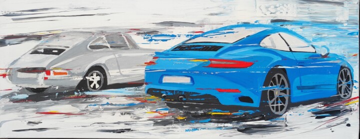 Malarstwo zatytułowany „Porsche 911 mode f…” autorstwa Sepp Wörle, Oryginalna praca, Akryl