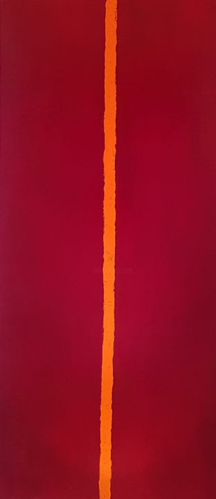 Painting titled "After Barnett Newman" by Serafijn Lampion, Original Artwork, Oil