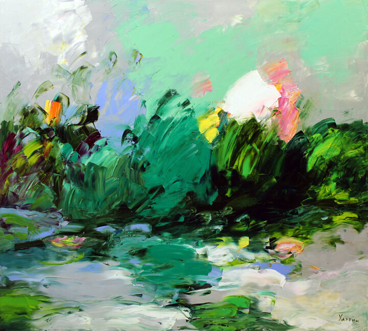Картина под названием "by the water" - Serafima Andreeva (Khattin Valery), Подлинное произведение искусства, Масло