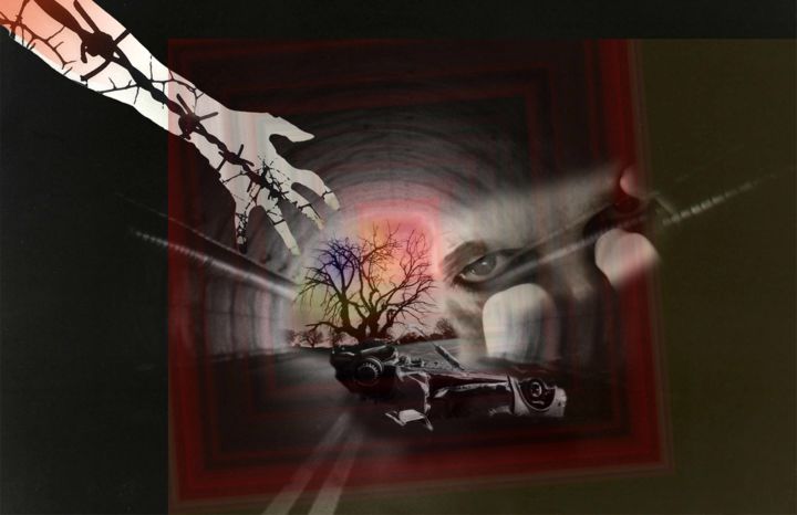 Digital Arts titled ""TUNNEL DELLA VITA"" by Arte Janas E Fotografia Di Serafino Deriu, Original Art, Photo Montage