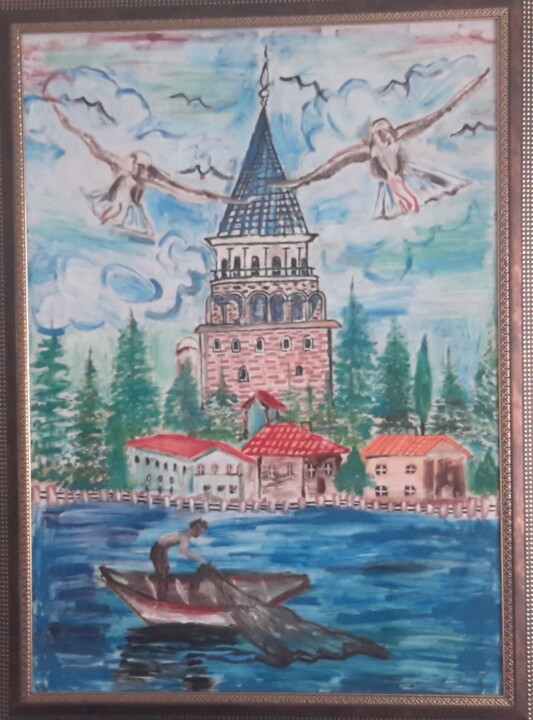 "Galata Tower" başlıklı Tablo Serap Köseli tarafından, Orijinal sanat, Akrilik