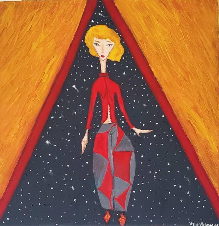 Peinture intitulée "Promenade de Lotta" par Sergiy Vdovychenko, Œuvre d'art originale, Huile