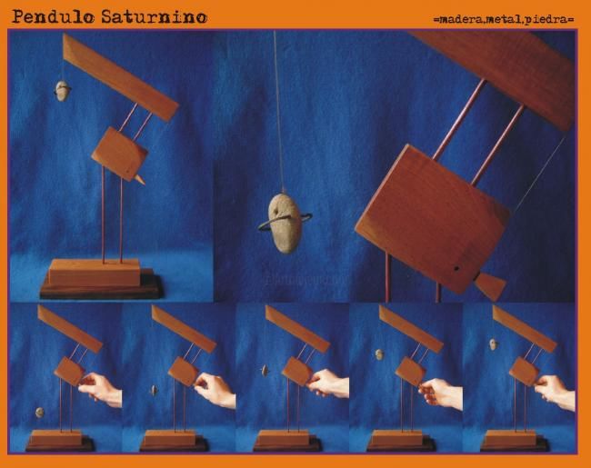 Sculpture titled "Pendulo Saturnino" by Federico Garese, Original Artwork, Wood