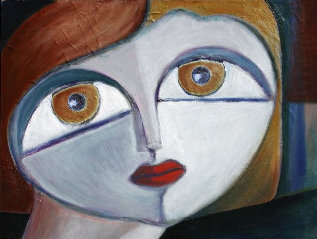 Peinture intitulée "Elle aux grands yeux" par Serdec, Œuvre d'art originale