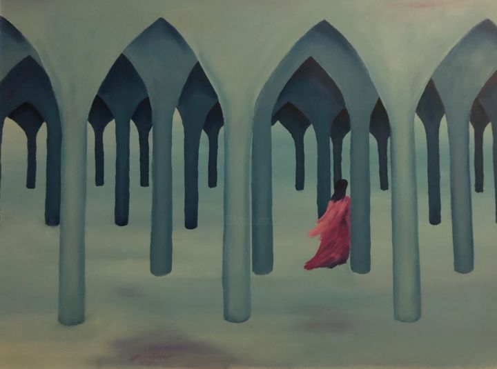 제목이 "RUNAWAY"인 미술작품 Serefnur Ozturk로, 원작, 아크릴 나무 들것 프레임에 장착됨