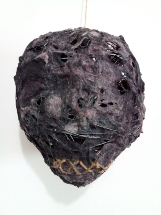 Γλυπτική με τίτλο "Dried head" από Serendipity Liche, Αυθεντικά έργα τέχνης, Καλώδιο