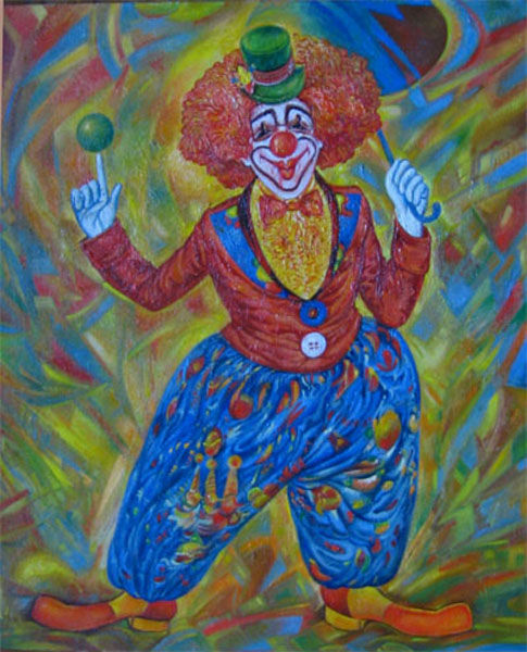 Pintura intitulada "клоун" por Sergei Rakutov, Obras de arte originais