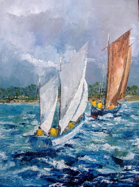 Painting titled "retour avant la tem…" by Frédéric Serres, Original Art,