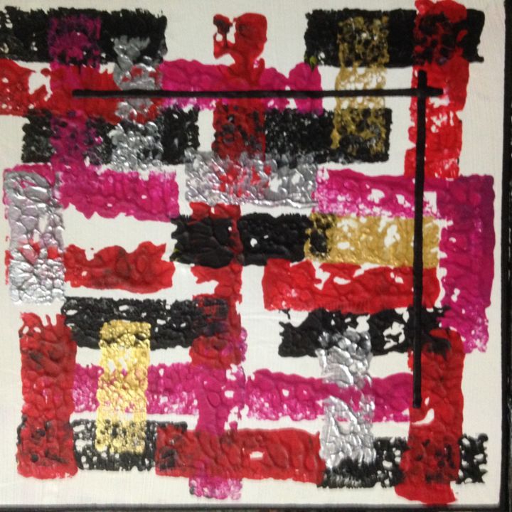 Small Sponges Red Colors Nr 1, Painting by Serge Arnaud