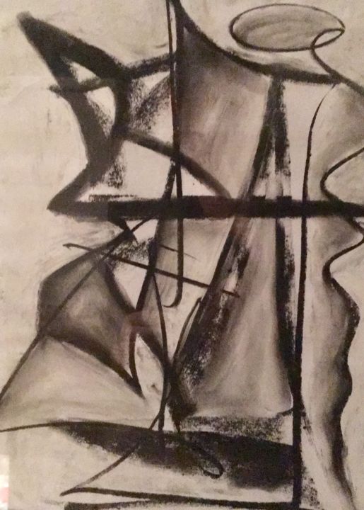 Painting titled "Professeur Raoult" by Serge Berry, Original Artwork, Charcoal