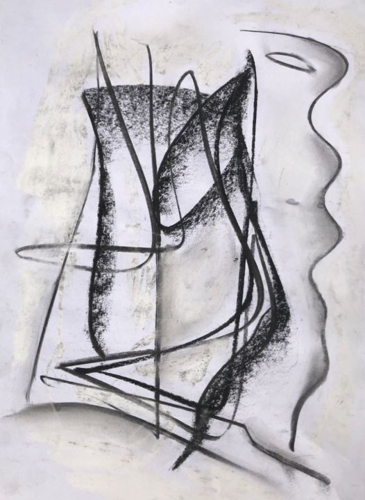 Malarstwo zatytułowany „Réflexions VII” autorstwa Serge Berry, Oryginalna praca, Pastel