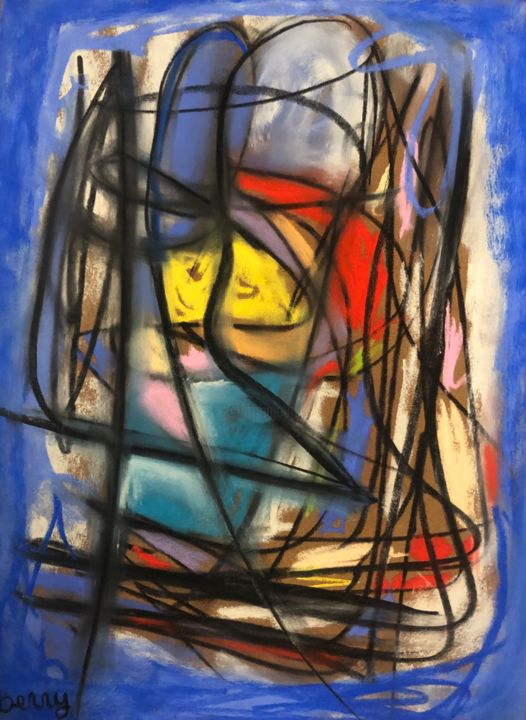 Painting titled "No mame 1" by Serge Berry, Original Artwork, Pastel