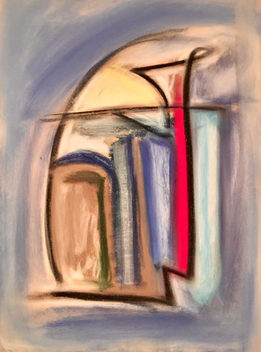 Painting titled "G" by Serge Berry, Original Artwork, Pastel