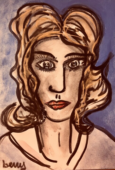 Painting titled "Melle Sylvie" by Serge Berry, Original Artwork, Pastel