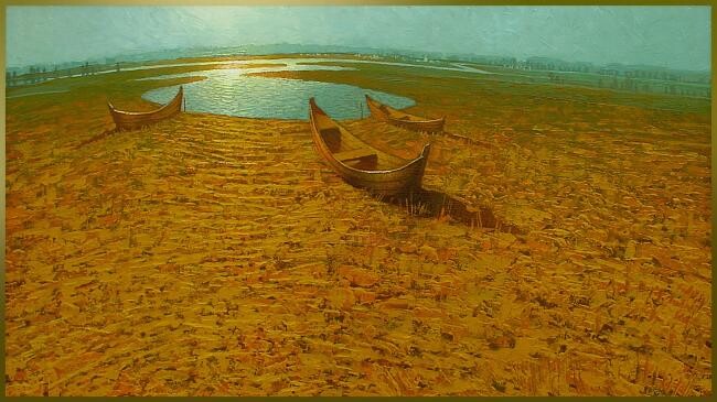 Painting titled "" Lake2 "" by Serge Ivantsov, Original Artwork