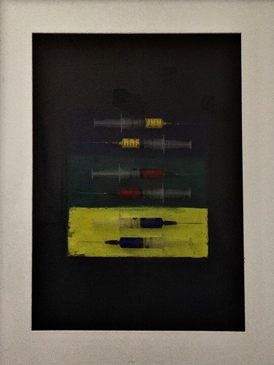 Schilderij getiteld "Suprematist expansi…" door Serge Lilac, Origineel Kunstwerk, Plastic Gemonteerd op Houten paneel