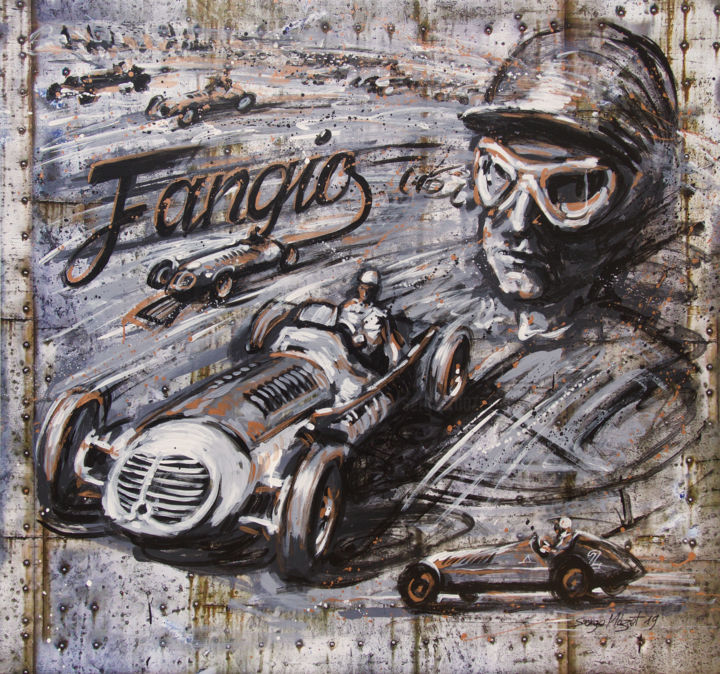 Painting titled "Fangio" by Serge Mazet, Original Artwork, Acrylic